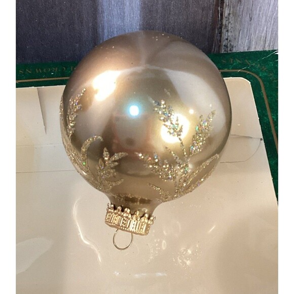 Vintage Christmas By Krebs Mica Glitter Decorated Glass Ball Ornaments Set Of 4 - Picture 8 of 9